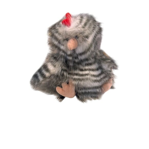 Harbin Furry 9" Striped Plush Chicken - Picture 1 of 12